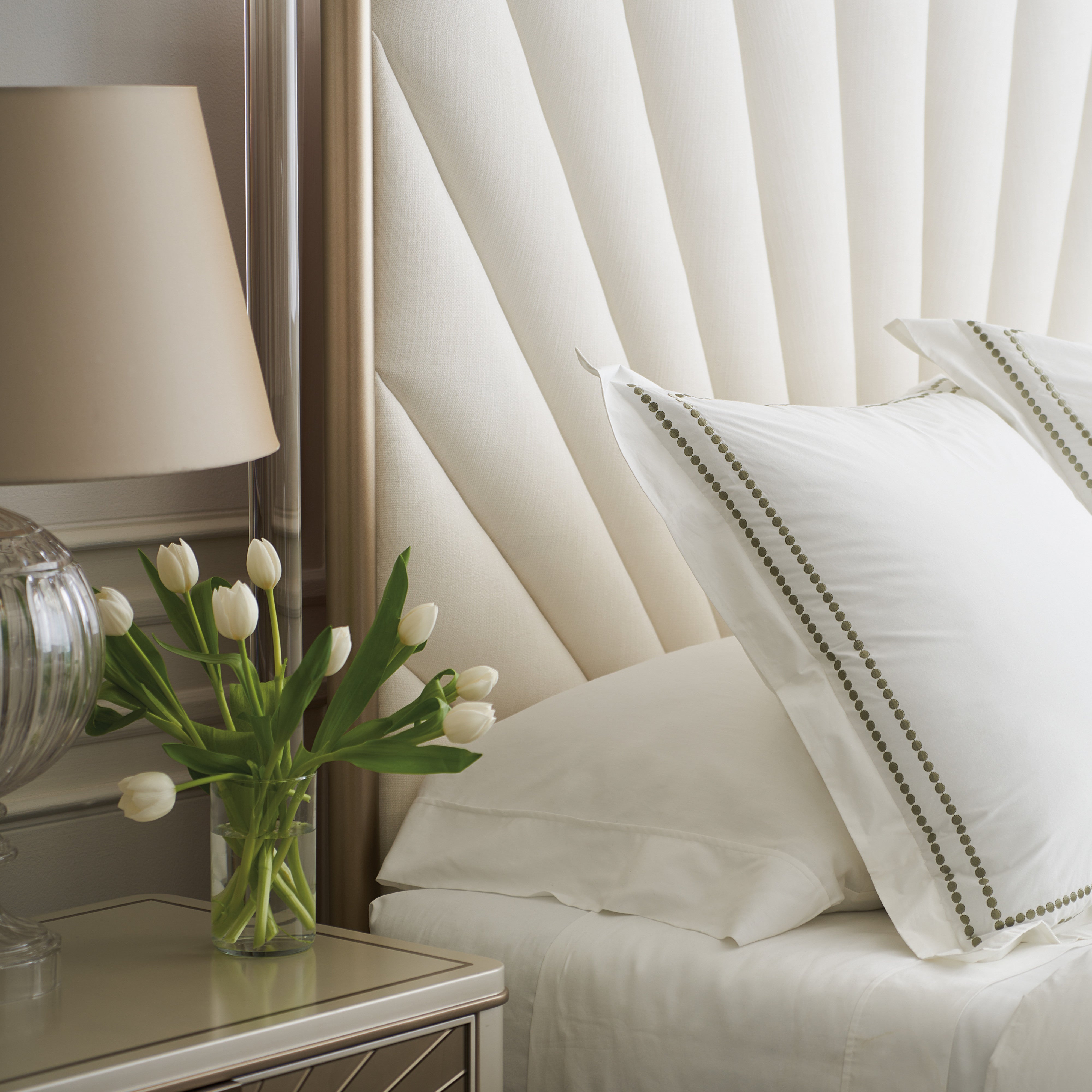 detail of Valentina Uph King Bed