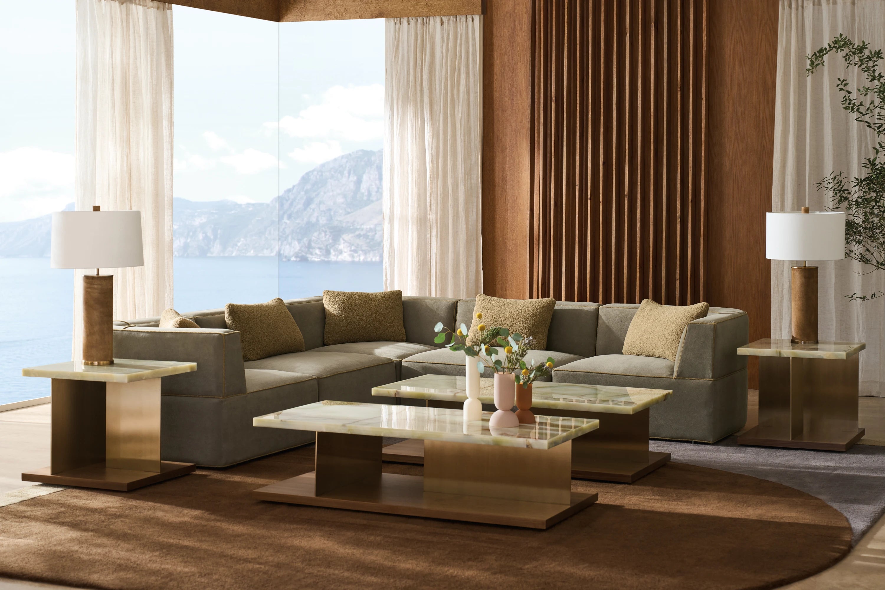 Marbella Corner Wedge in room - angle 1